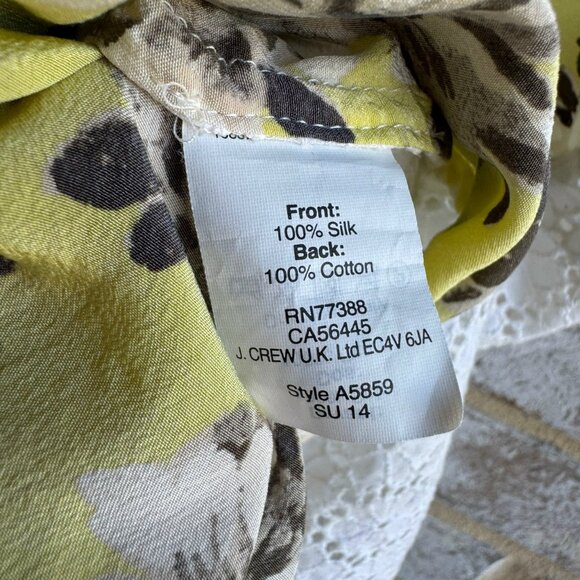 J. Crew Sleeveless Eyelet Cotton Back Floral Silk Front Blouse Women's Size 8 - Picture 4 of 8